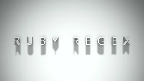 Ruby regex 3D title animation with shadows on a white background Stock Footage 297022723