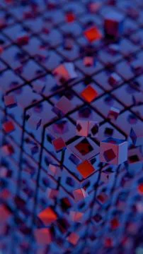 Ruby Resonance: A Dazzling Cluster of Crystalline Reflections Stock Illustration