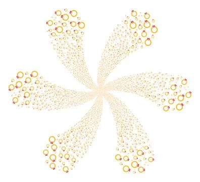 Ruby Ring Centrifugal Flower Cluster 스톡 일러스트