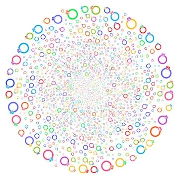 Ruby Ring Centrifugal Spheric Cluster Stock Illustration