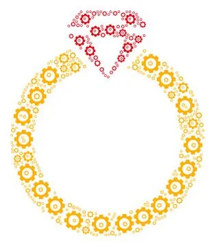 Ruby Ring Collage of Cog 库存插图