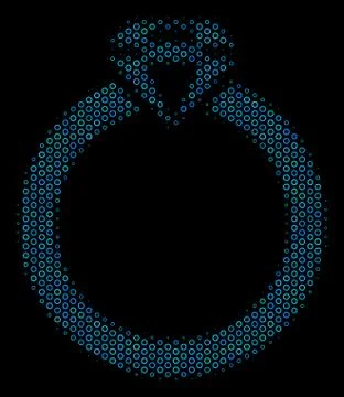 Ruby Ring Collage Icon of Halftone Bubbles Stock Illustration