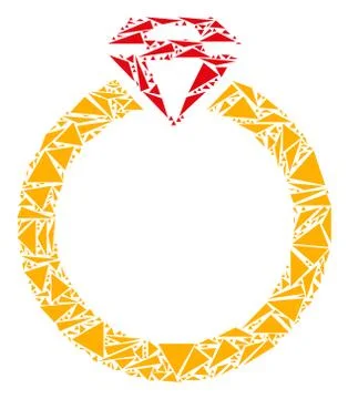 Ruby Ring Collage of Triangles Stock Illustration