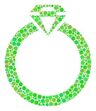 Ruby Ring Composition of Circles Stock Illustration