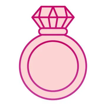 Ruby ring flat icon. Ring with gem vector illustration isolated on white Stock Illustration