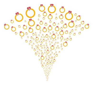 Ruby Ring Fountain Stream Stock Illustration