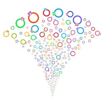 Ruby Ring Fountain Stream 스톡 일러스트