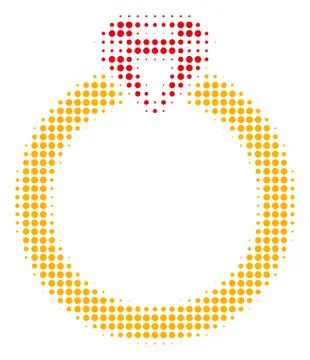 Ruby Ring Halftone Icon 库存插图