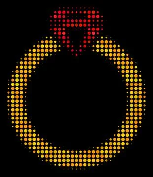 Ruby Ring Halftone Icon 库存插图
