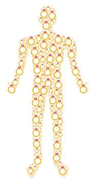 Ruby Ring Human Figure Stock Illustration