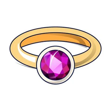 Ruby ring icon, cartoon style Stock Illustration