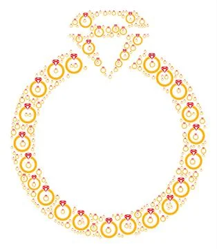 Ruby Ring Icon Composition Illustrazione stock