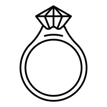 Ruby ring icon, outline style Stock Illustration