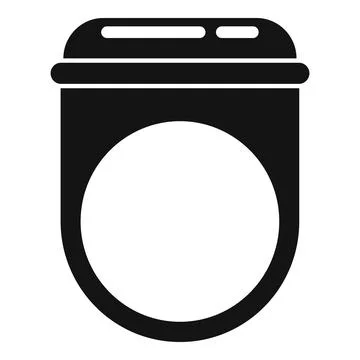 Ruby ring icon, simple style Illustrazione stock