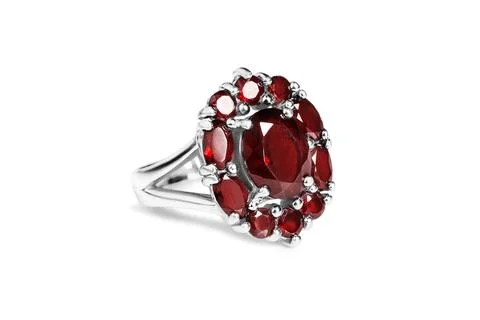 Ruby ring isolated 스톡 사진