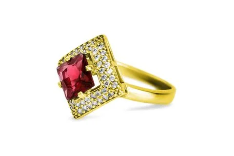 Ruby ring isolated 스톡 사진