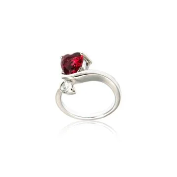 Ruby Ring isolated on white. Stock Photos