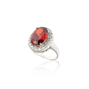 Ruby Ring isolated on white. Stock Photos