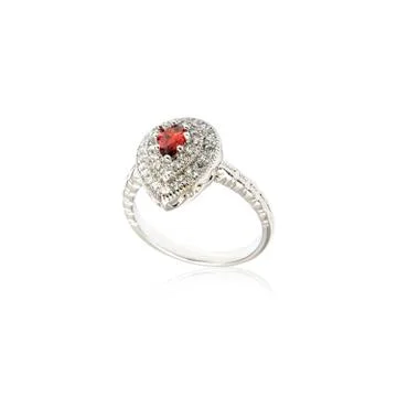 Ruby Ring isolated on white. Stock Photos