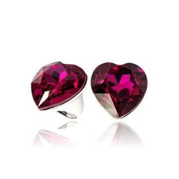 Ruby Ring isolated on white. Foto stock