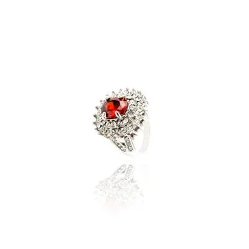 Ruby Ring isolated on white. Stock Photos