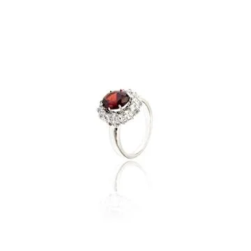 Ruby Ring isolated on white. Stock Photos