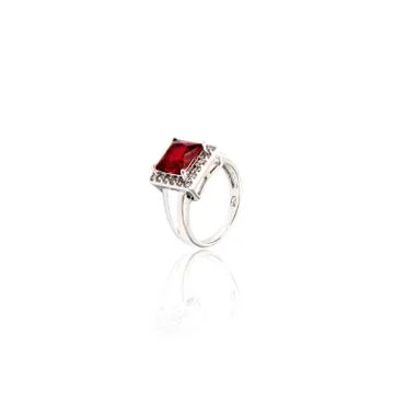 Ruby Ring isolated on white. Stock Photos