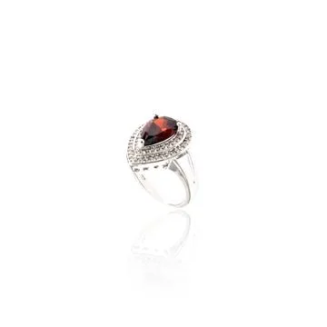 Ruby Ring isolated on white. Stock Photos