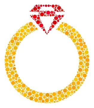 Ruby Ring Mosaic of Filled Circles 库存插图