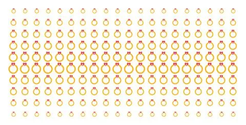 Ruby Ring Shape Halftone Array Stock Illustration