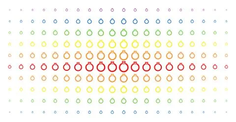 Ruby Ring Spectrum Halftone Array 스톡 일러스트