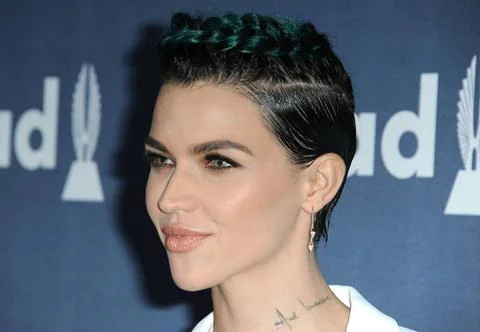  Ruby Rose arriving at the 27th Annual GLAAD Media Awards at the Beverly H... Stock Photos