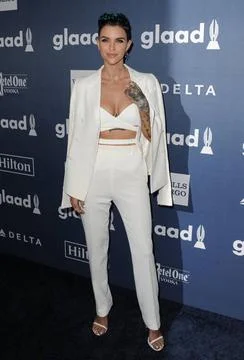  Ruby Rose arriving at the 27th Annual GLAAD Media Awards at the Beverly H... Stock Photos