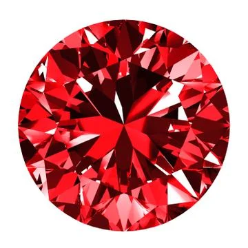 Ruby Round Over White Background Stock Illustration