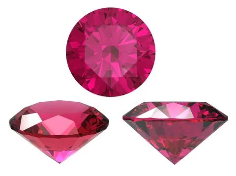 Ruby round shape Stock Photos