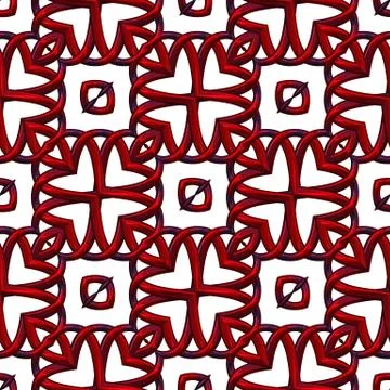 Ruby seamless  pattern with curls on black Stock Illustration