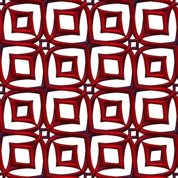 Ruby seamless  pattern with curls on black Illustrazione stock