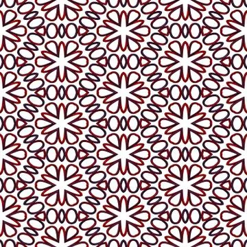 Ruby seamless  pattern with curls on black Illustrazione stock