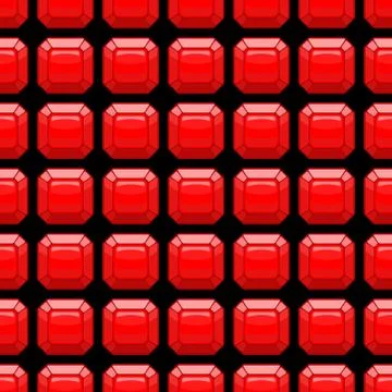 Ruby seamless pattern. Precious stones. Vector red background. Stock Illustration