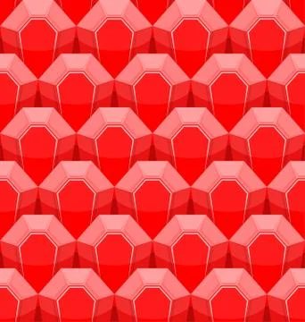 Ruby seamless pattern. Vector background of Red gems. Illustrazione stock