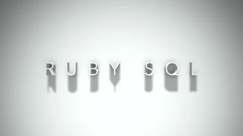 Ruby sql 3D title animation with shadows on a white background Stock Footage 297022730
