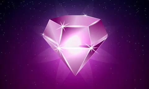 Ruby on a starry background Stock Illustration