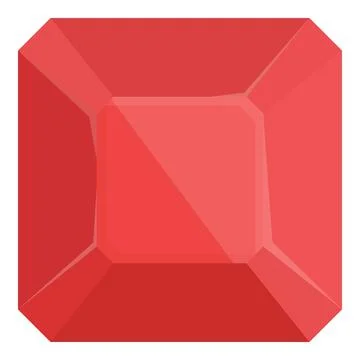 Ruby stone icon cartoon vector. Crystal gem Stock Illustration
