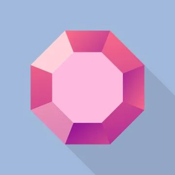 Ruby stone icon, flat style イラスト素材