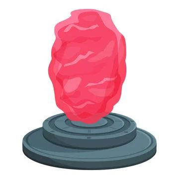 Ruby stone portal icon cartoon vector. Circle light door Stock Illustration
