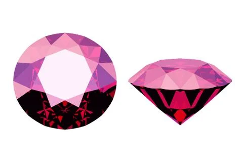 Ruby stone, precious red diamond, 3d illustration 스톡 일러스트