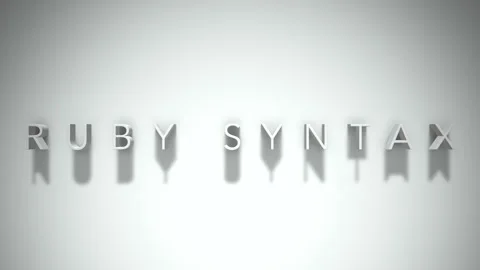 Ruby syntax 3D title animation with shadows on a white background Stock Footage 297022734