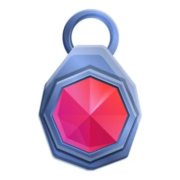 Ruby talisman icon, cartoon style Illustrazione stock