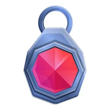 Ruby talisman icon, cartoon style Illustrazione stock