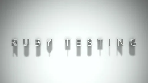 Ruby testing 3D title animation white text on a white background 库存影片 299368910